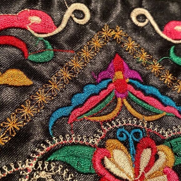 Embroidered Clutch Bag Wristlet Floral Boho Butterfly Pattern Hippie Bohemian - Picture 7 of 9